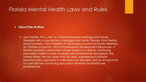 florida mental health laws and rules